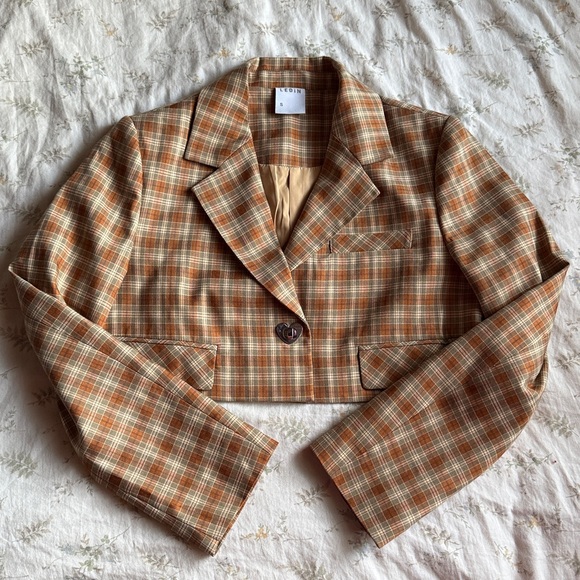 Plaid mini dress cropped blazer set size small in great condition - Picture 10 of 14